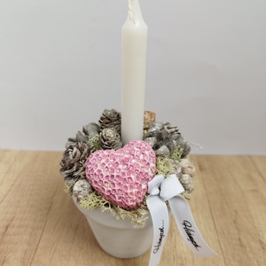 Gyertyás kegyeleti dísz, kicsi (Sírdísz)  - otthon & életmód - vallás - temetkezési tárgy - sírdísz, kegyeleti dísz - Meska.hu