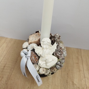 Gyertyás kegyeleti dísz, nagy (Sírdísz)  - otthon & életmód - vallás - temetkezési tárgy - sírdísz, kegyeleti dísz - Meska.hu