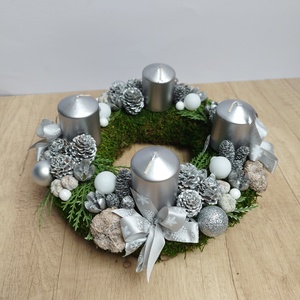 Adventi koszorú ezüst - Meska.hu