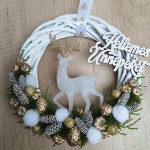 Vesszőkoszorú szarvassal - Meska.hu