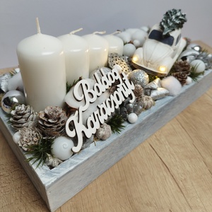 Adventi asztaldísz világítós autóval - karácsony - adventi díszek - adventi gyertyadíszek és koszorúdíszek - Meska.hu
