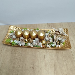 Angyalkás adventi arany tál - Meska.hu