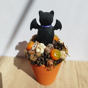 Halloween-i cica � őszi asztaldísz  - otthon & életmód - dekoráció - asztal és polc dekoráció - asztaldísz - Meska.hu