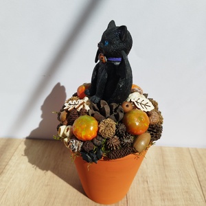Halloween-i cica � őszi asztaldísz  - otthon & életmód - dekoráció - asztal és polc dekoráció - asztaldísz - Meska.hu