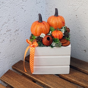 Őszi tökös asztaldísz halloween asztaldísz, , Virágkötés, MESKA