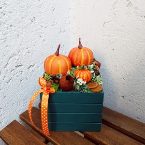 Őszi tökös asztaldísz halloween asztaldísz, Otthon & Életmód, Dekoráció, Halloween, Halloweeni asztaldísz, Virágkötés, MESKA