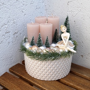 Adventi asztaldísz karácsonyi asztaldísz, Karácsony, Adventi díszek, Adventi asztaldísz, Virágkötés, MESKA