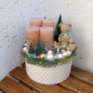 Adventi asztaldísz karácsonyi asztaldísz, Karácsony, Adventi díszek, Adventi asztaldísz, Virágkötés, MESKA