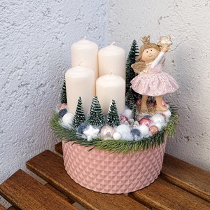 Adventi asztaldísz karácsonyi asztaldísz, Karácsony, Adventi díszek, Adventi asztaldísz, Virágkötés, MESKA