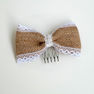 Menyasszonyi fésűs hajdísz juta csipke, Esküvő, Hajdísz, Fésűs hajdísz, Virágkötés, MESKA