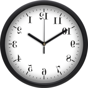 Visszafelé járó falióra tükrözött számokkal, 30 cm, Otthon & Életmód, Dekoráció, Fali és függő dekoráció, Falióra & óra, Mindenmás, MESKA