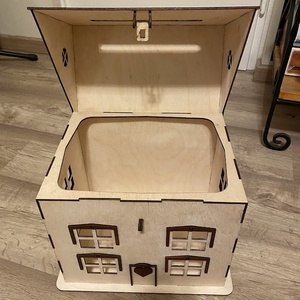 Borítékgyűjtő házikó � színezett tetővel - esküvő - emlék & ajándék - nászajándék - nászajándék gyűjtők - Meska.hu