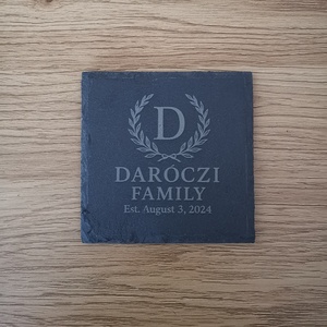 Egyedileg gravírozott kő poháralátét (4 db) - otthon & életmód - konyhafelszerelés, tálalás - tálalás - tányér- és poháralátét - Meska.hu