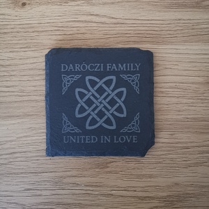 Egyedileg gravírozott kő poháralátét (4 db) - otthon & életmód - konyhafelszerelés, tálalás - tálalás - tányér- és poháralátét - Meska.hu