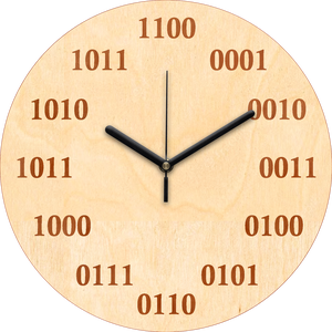 Gravírozott bináris falióra, Otthon & Életmód, Dekoráció, Fali és függő dekoráció, Falióra & óra, Mindenmás, MESKA