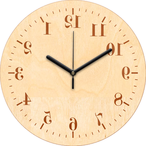 Gravírozott visszafelé járó tükrözött falióra, Otthon & Életmód, Dekoráció, Fali és függő dekoráció, Falióra & óra, Mindenmás, MESKA