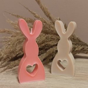 Nyuszi szójaviasz gyertya, Esküvő, Dekoráció, Asztaldísz, Gyertya-, mécseskészítés, MESKA