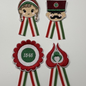 Hímzett kokárda kitűző variációk március 15-re, Ékszer, Kitűző és Bross, Hímzés, MESKA