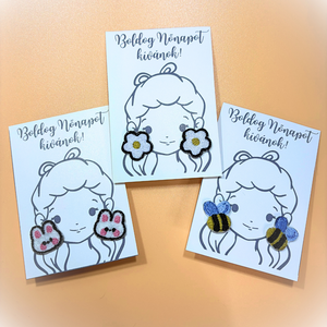 Nőnapi fülbevaló ajándék lányoknak, Ékszer, Fülbevaló, Pötty fülbevaló, Hímzés, MESKA