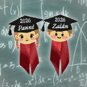 Hímzett ballagási kitűző, Művészet, Militária, Kitüntetés, jelvény, Hímzés, MESKA