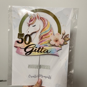 Elegáns Unikornis tortabeszúró - esküvő - dekoráció - sütidísz - Meska.hu