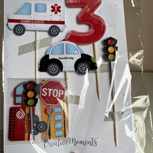 Több Darabos Járműves Tortabeszúró � Mentő, Tűzoltó, Busz, Rendőr! - esküvő - dekoráció - sütidísz - Meska.hu