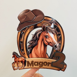 Lovas Tortabeszúró � Pátkó Keretben Cowboy Kalappal! - esküvő - dekoráció - sütidísz - Meska.hu