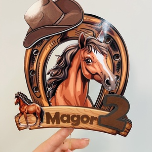 Lovas Tortabeszúró � Pátkó Keretben Cowboy Kalappal! - esküvő - dekoráció - sütidísz - Meska.hu