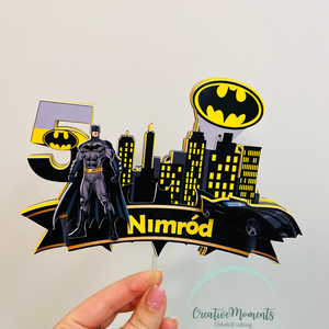 Batman Tortabeszúró Batman Mobillal! - esküvő - dekoráció - sütidísz - Meska.hu