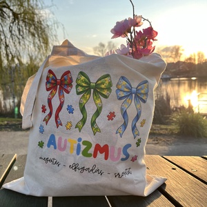 Autizmus világnap vászontáska � adományos kampány (limitált) - táska & tok - kézitáska & válltáska - válltáska - Meska.hu