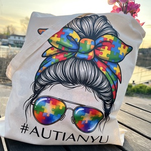 Autizmus világnap vászontáska � adományos kampány (limitált) - táska & tok - kézitáska & válltáska - válltáska - Meska.hu