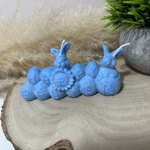 Húsvéti Nyuszis - Happy Easter Dekor Gyertya - Kék - otthon & életmód - gyertya, illat, aroma - gyertya - Meska.hu