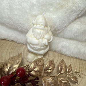 Mikulás Szójaviasz Gyertya - Fehér - Meska.hu