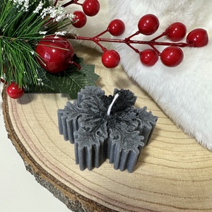 Hópehely Szójaviasz Gyertya - Fekete - otthon & életmód - gyertya, illat, aroma - gyertya - Meska.hu