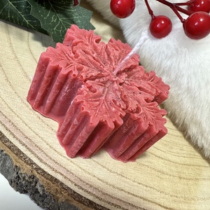 Hópehely Szójaviasz Gyertya - Piros - Meska.hu