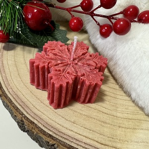 Hópehely Szójaviasz Gyertya - Piros - otthon & életmód - gyertya, illat, aroma - gyertya - Meska.hu