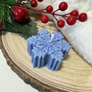 Hópehely Szójaviasz Gyertya - Kék - otthon & életmód - gyertya, illat, aroma - gyertya - Meska.hu