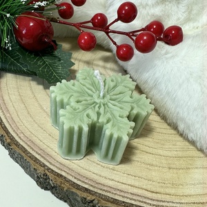 Hópehely Szójaviasz Gyertya - Zöld - Meska.hu