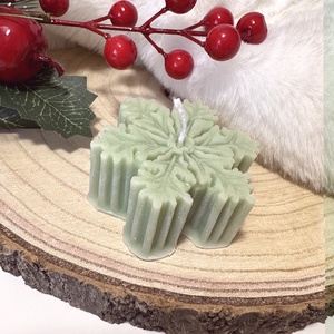 Hópehely Szójaviasz Gyertya - Zöld - otthon & életmód - gyertya, illat, aroma - gyertya - Meska.hu