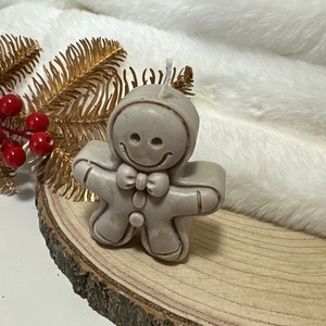 Karácsonyi Mézeskalács Gyertya - Barna - Meska.hu