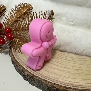 Karácsonyi Mézeskalács Gyertya - Rózsaszín - Meska.hu