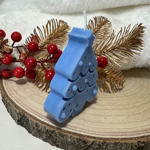 Karácsonyfa Gyertya - Kék - otthon & életmód - gyertya, illat, aroma - gyertya - Meska.hu