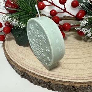 Karácsonyi Szójaviasz Gyertya - Zöld - otthon & életmód - gyertya, illat, aroma - gyertya - Meska.hu