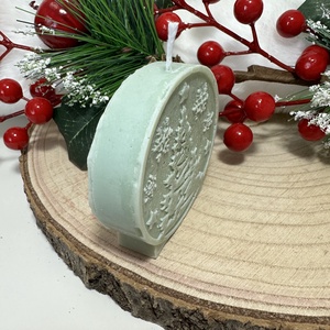 Karácsonyi Szójaviasz Gyertya - Zöld - otthon & életmód - gyertya, illat, aroma - gyertya - Meska.hu