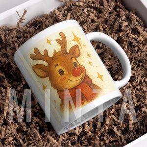 Karácsonyi bögre - Szarvasos, Otthon & Életmód, Konyhafelszerelés, tálalás, Tálalás, Bögre & Csésze, Kerámia, MESKA