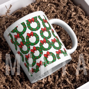 Karácsonyi bögre - Adventi koszorú, Otthon & Életmód, Konyhafelszerelés, tálalás, Tálalás, Bögre & Csésze, Kerámia, MESKA