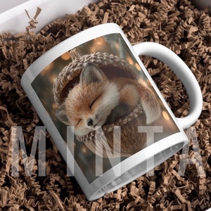 Karácsonyi bögre - Rókás, Kellékek & szerszámok, Díszíthető tárgyak, Kerámia, Kerámia, MESKA