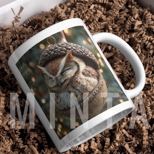 Karácsonyi bögre - Baglyos, Kellékek & szerszámok, Díszíthető tárgyak, Kerámia, Kerámia, MESKA