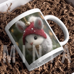 Karácsonyi bögre - Nyuszis, Otthon & Életmód, Konyhafelszerelés, tálalás, Tálalás, Bögre & Csésze, Kerámia, MESKA