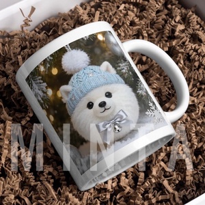 Karácsonyi bögre - Fehér pom/pomerániai, Kellékek & szerszámok, Díszíthető tárgyak, Kerámia, Kerámia, MESKA